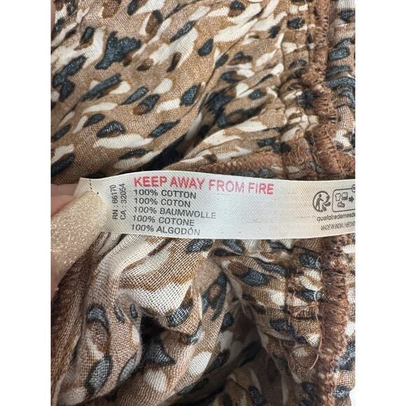 Anthropologie Celandine Brown Motif Tiered Ruffle Shorts XL Cotton NWT - Picture 6 of 7